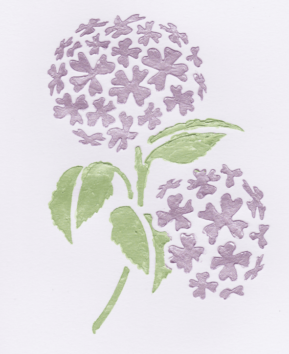 Hydrangea Set: Stamp, Stencil and Embossing Folder 2 Hydrangea Stencil