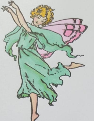 Testing the Fairies of Spring Stamps and Embossing Folder 4 Living Creatively with Fibro | Sprint Fairy 1 Coloured