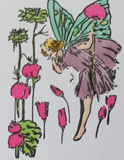 Testing the Fairies of Spring Stamps and Embossing Folder 5 Living Creatively with Fibro | Sprint Fairy 2 Coloured