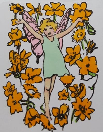 Testing the Fairies of Spring Stamps and Embossing Folder 6 Living Creatively with Fibro | Sprint Fairy 3 Coloured