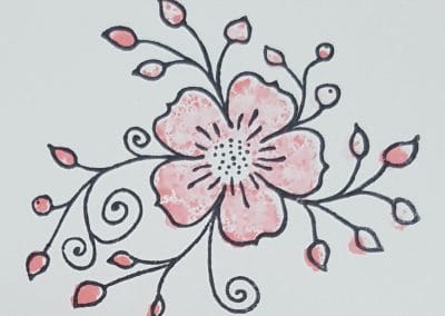Testing Cottage Garden Die and Stamp Set 4 Cottage Garden watercoloured