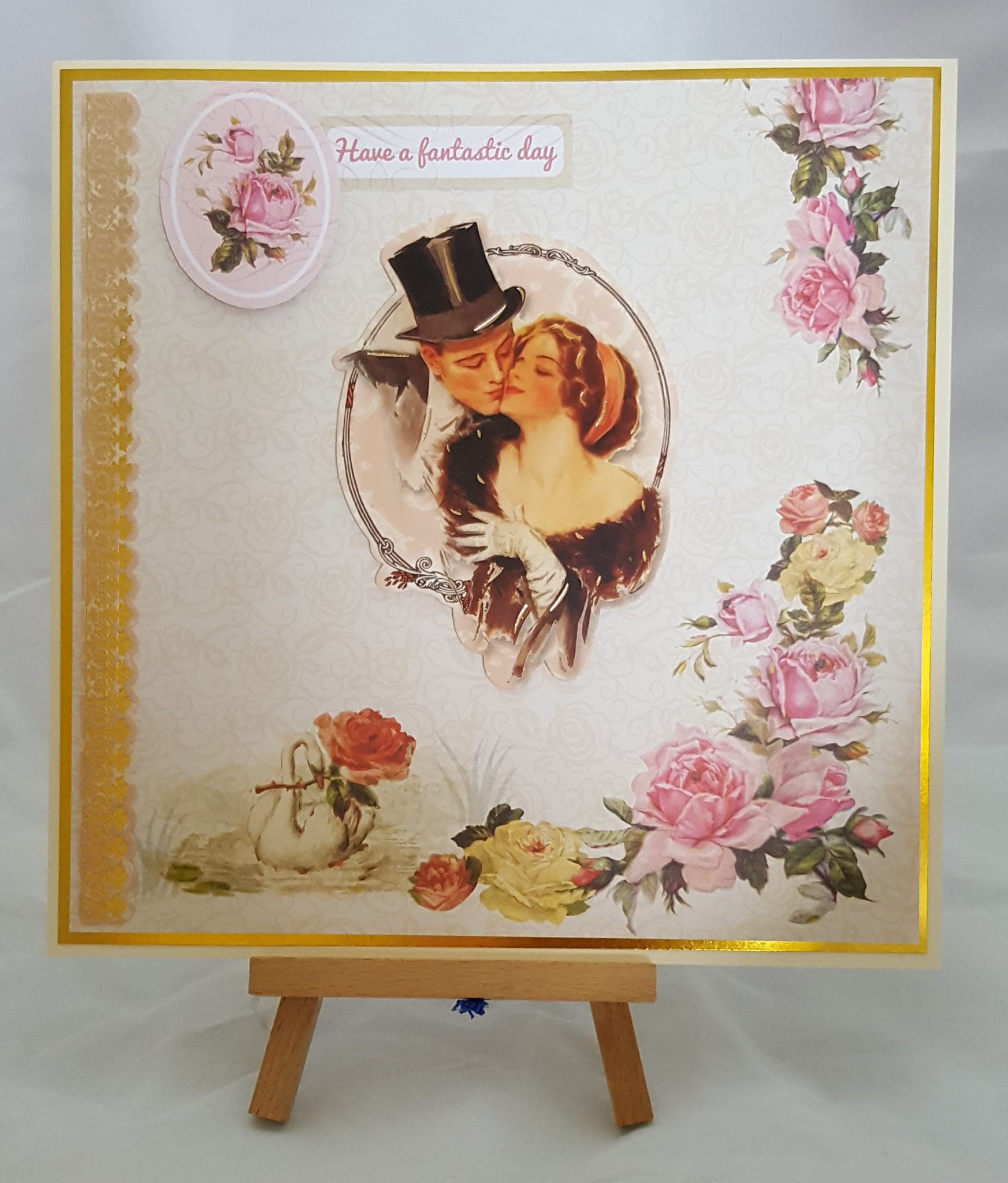 A Vintage Swan & Rose and Hunkydory Mashup 1 Vintage Swan Rose Card