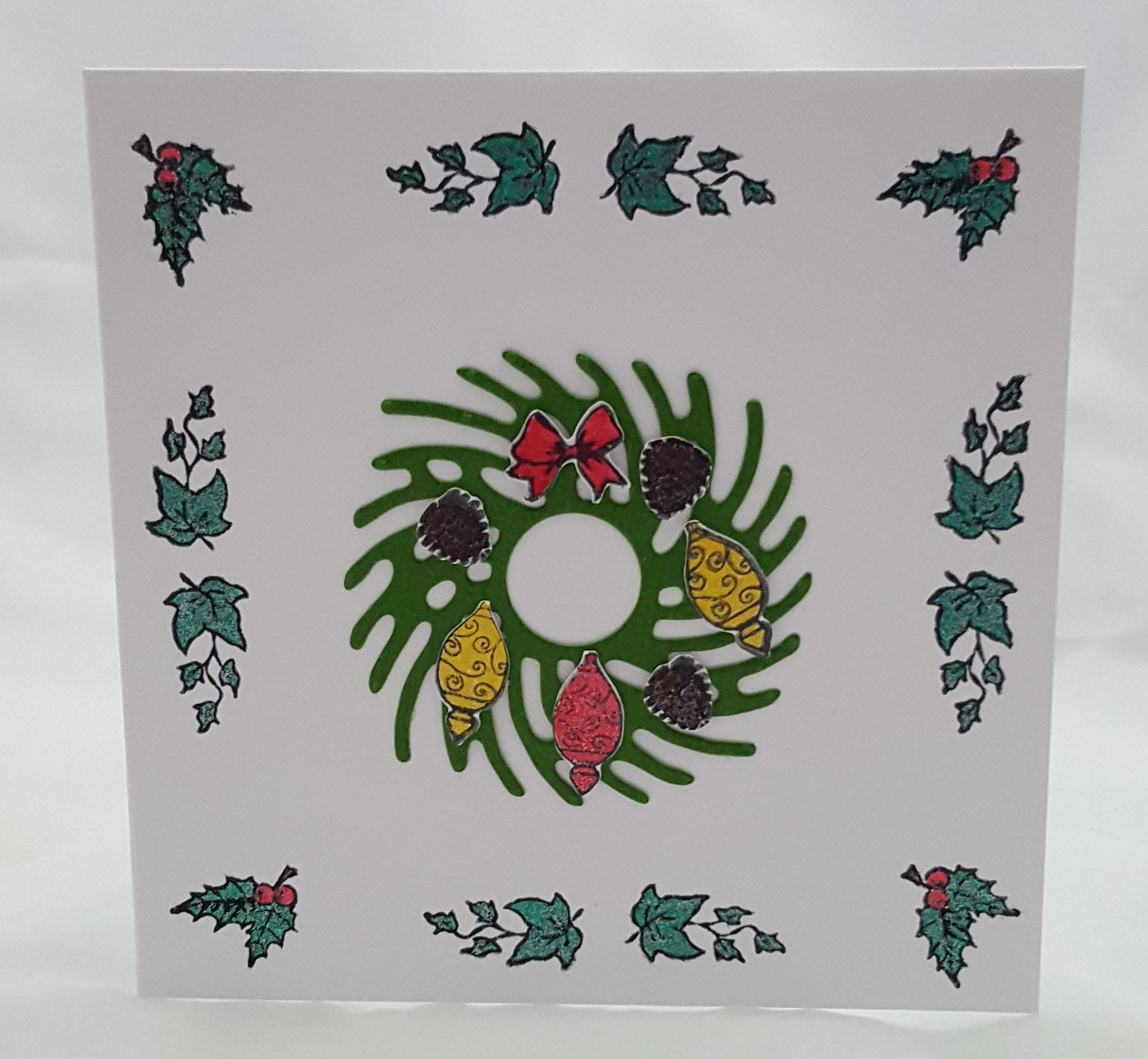 Build a Wreath is the instruction 6 Build a Wreath Complete Card