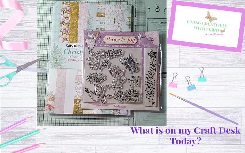 Living Creatively with Fibro | Peace and joy on craft desk