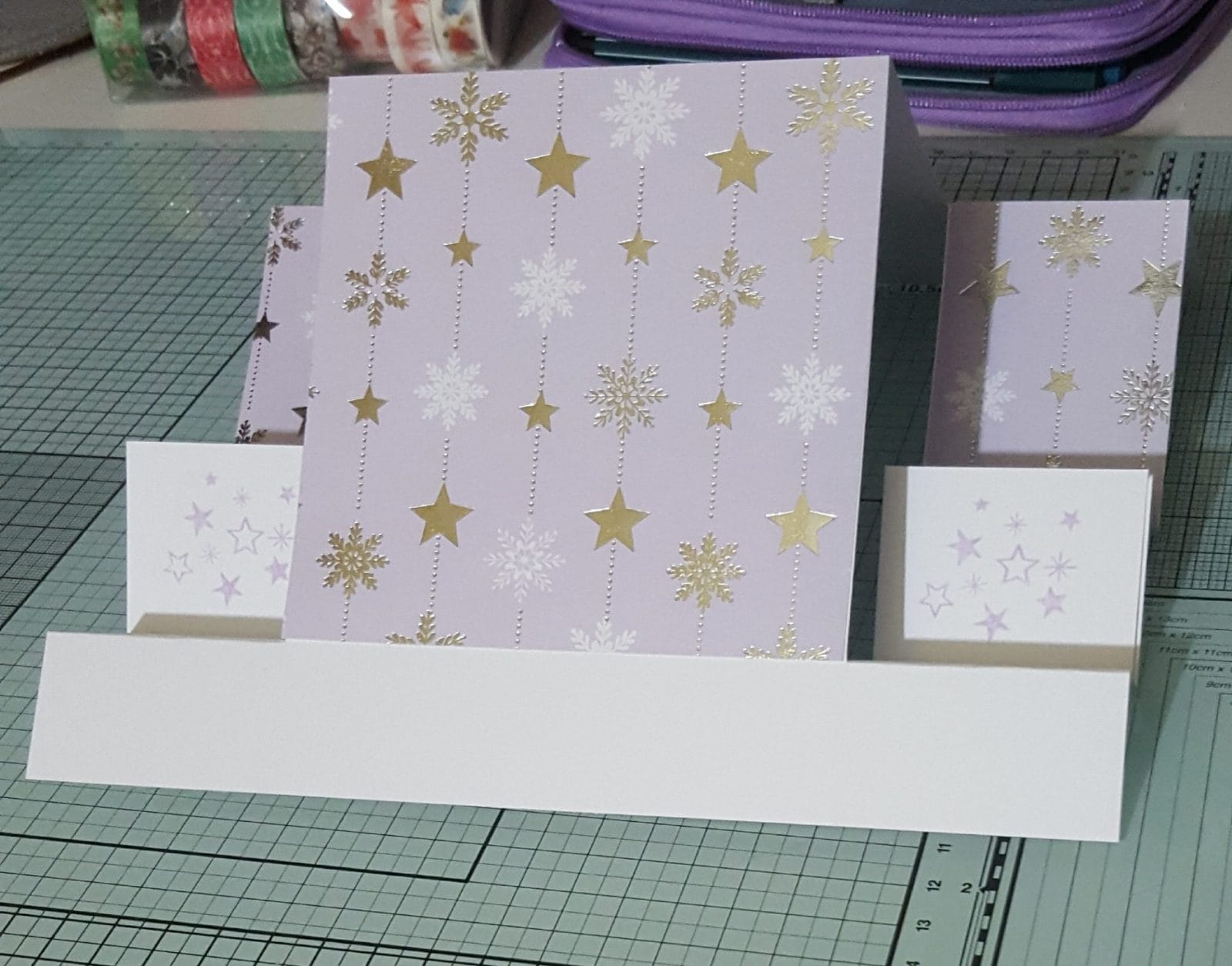 Beautiful Christmas with Peace and Joy 3 Stamped Stars