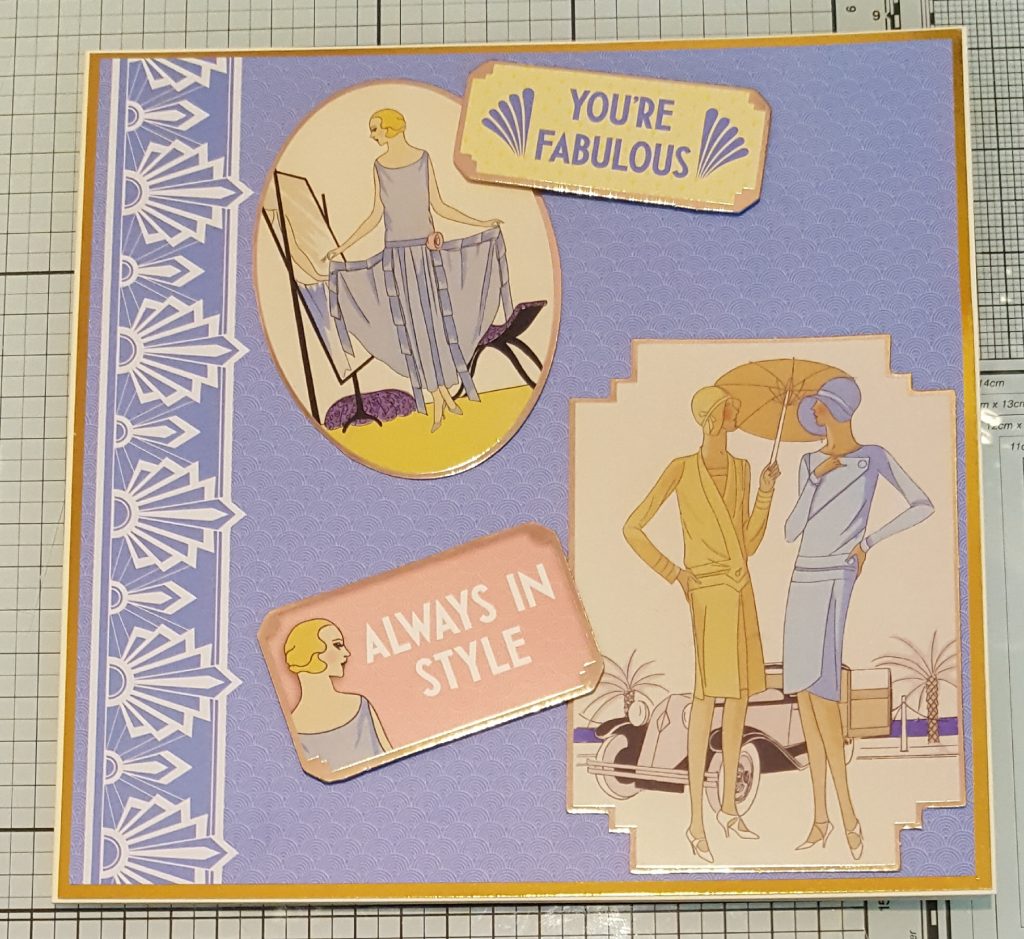 The Main portions of the Art Deco card all put together.