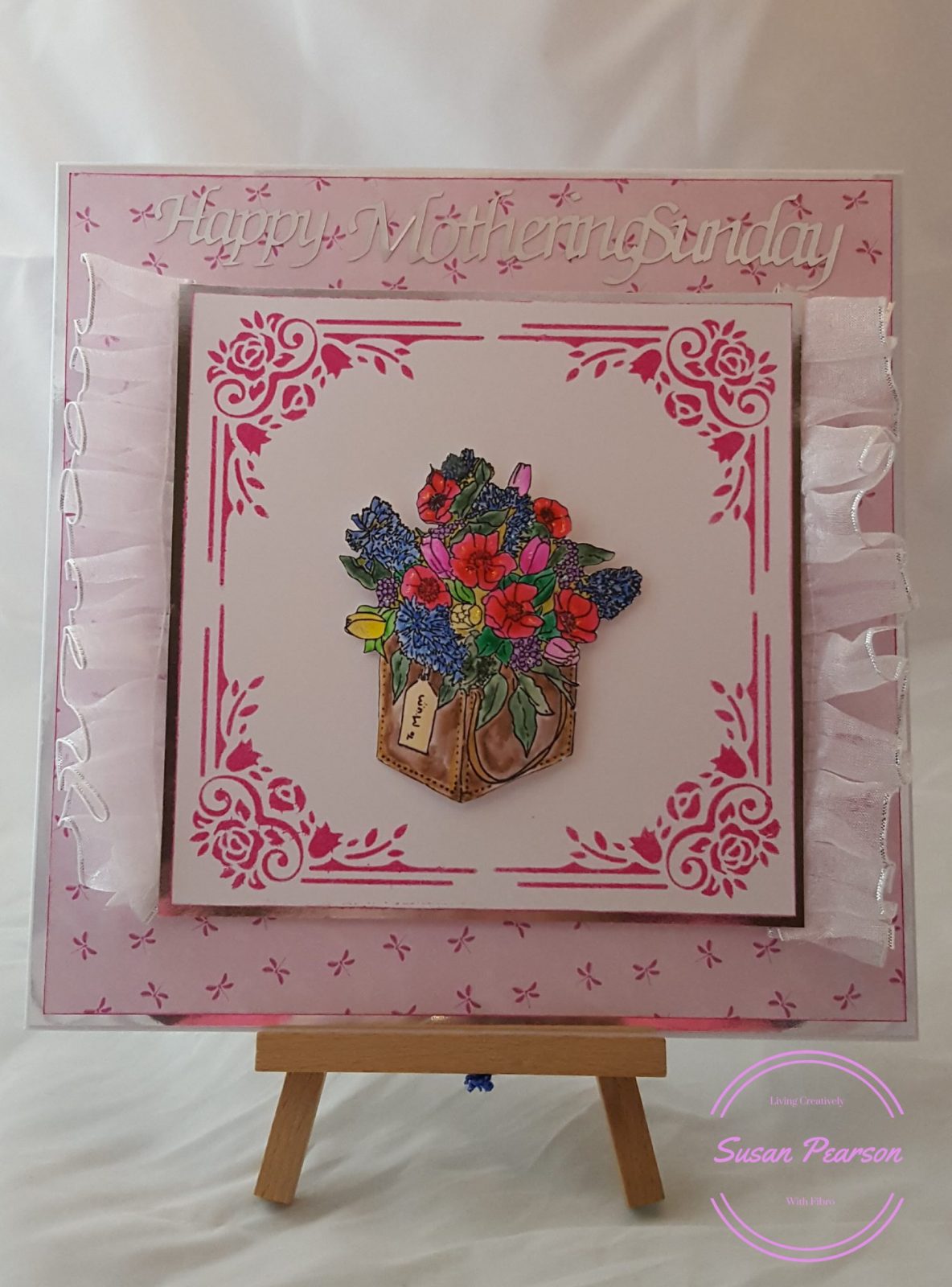 Joanna Sheen Card for Mothering Sunday 2018 Living Creatively with Fibro | Completed Joanna Sheen Card for Mothering Sunday 2018