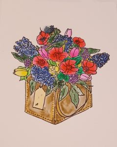 A Card for Mothering Sunday 2018 3 Living Creatively with Fibro | The Floral Stamp coloured in with real color brush markers