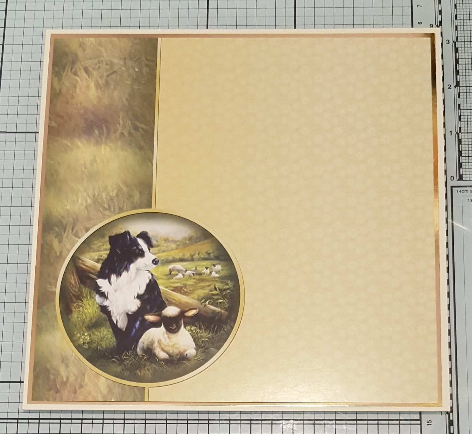 Keeping Watch Background Living Creatively with Fibro | Keeping Watch Background featuring the matching cardstock which has the same image as the decoupage one in the bottom left corner